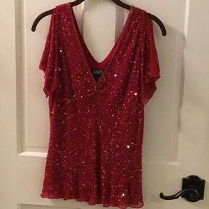 Adrianna Papell sequin shirt